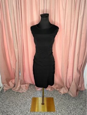 Intermission Black Sleeveless Ruched Sheath Dress Size 12